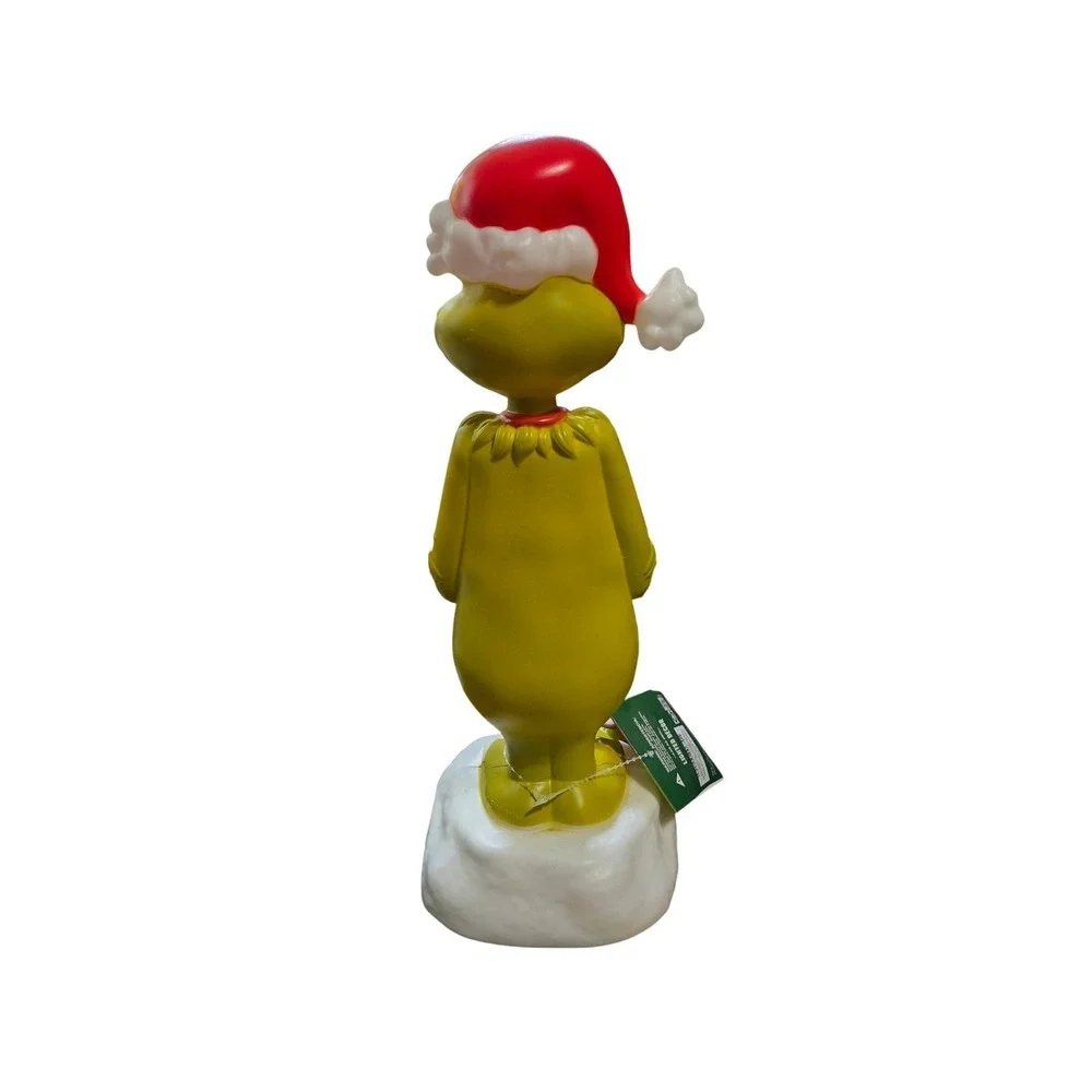 Grinch Christmas Blow Mold 14 inch Light Up Decor Holiday Decoration Heart Scarf